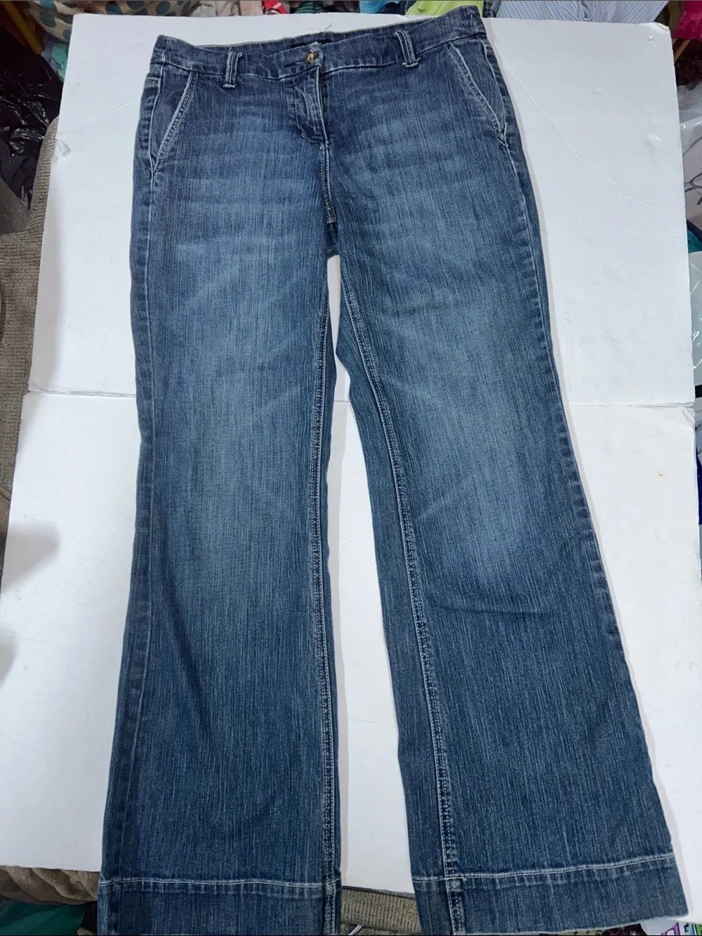 Women’s New York & Company Blue Denim Jeans - Classic Flare/Wide Leg Size 8
